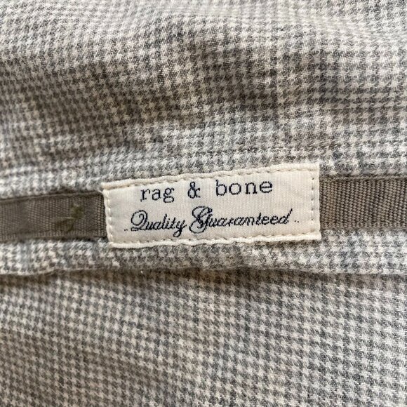 Rag & Bone Mens Button Up Shirt Classic Fit Medium Gray Herringbone Long Sleeves - Picture 6 of 11
